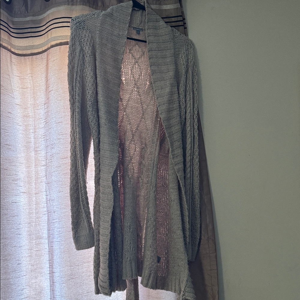 Charlotte Russe Light Gray Open-Front Cardigan